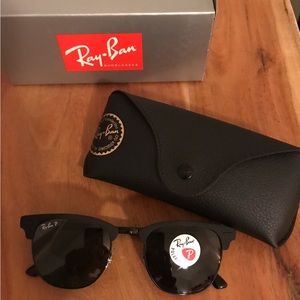 NEW  Ray-Ban Sunglasses Clubmaster Metal Matte Black on Black